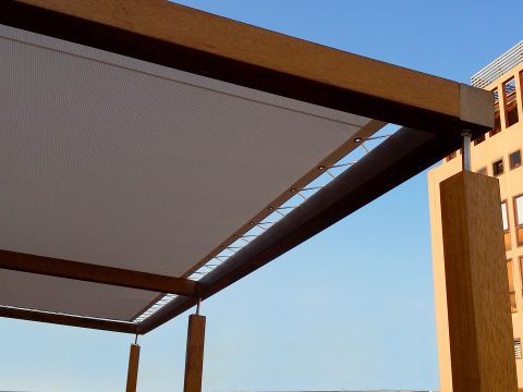 estructura de madera para toldo